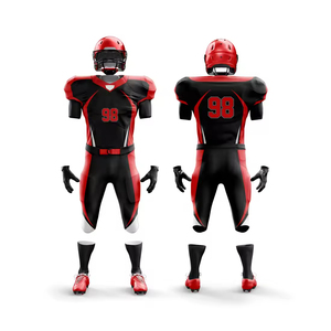 Nouveauté, uniforme de football américain sur mesure, respirant, de haute qualité, 100% polyester, ensembles à manches courtes, impression par sublimation - Product Image 3