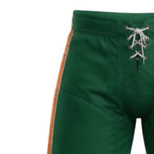 <b>Men</b> <b>Red</b> Green Sublimated Ice Hockey Training <b>Shorts</b> Polyester Sports <b>Shorts</b> Drawstring Side Stripe Athletic Performance Team - Product Image 4