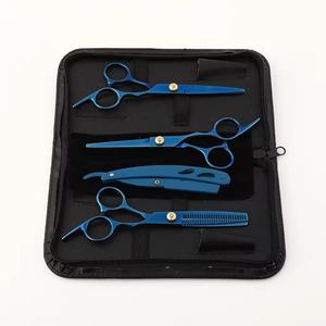 Professional Hairdressing Scissors Set Blue Stainless Steel Right Handed Salon <b>Tools</b> with Comb and <b>Shears</b> - Product Image 1
