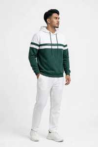 ONETEN APPARELS <b>Men's</b> Color Block Anti-Shrink Winter Streetwear <b>Hoodie</b> Plus Size Cotton French Terry Pullover Sweatshirt - Product Image 5
