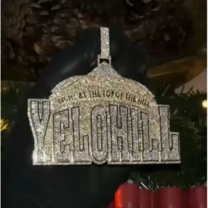 Colgante Iced Out con forma de casa, estilo Hip Hop, de plata 925, con logotipo de letra 3D personalizado, colgante de moissanita para hombre y mujer - Product Image 1