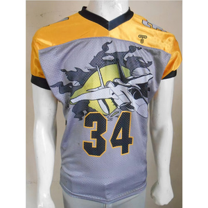 Jersey de fútbol americano corto transpirable de secado rápido personalizable con aparejos paneles de malla de costura de sarga ajuste Atlético - Product Image 3