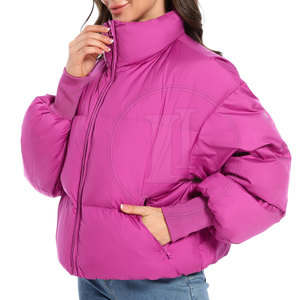 Chaqueta Acolchada para Mujer, Lista para Viajar, Diseño Sólido, Forro de Nailon, Ligera y Cálida, Ropa de Invierno - Product Image 3