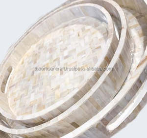 ถาดเสิร์ฟแม่มุกชุดตกแต่งระดับไฮเอนด์สุดหรู3ถาดโดยช่างฝีมือ - Product Image 5