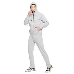 Survêtement de sport personnalisé avec logo, en molleton technique, à fermeture éclair intégrale, avec sweat à capuche et pantalon de jogging, ensemble deux pièces pour le sport et les loisirs - Product Image 1