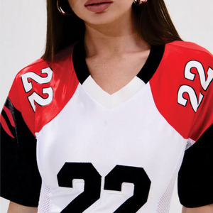 Jersey de Fútbol Americano Sexy con Espalda de Encaje para Mujer, Personalizable con Número, Cuello en V, Top Corto de Alto Rendimiento, Fabricante de Jerseys de Fútbol de Moda - Product Image 6