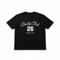 T-shirt décontracté pour homme à manches courtes en coton et polyester, col rond, coupe ample, couleur unie, respirant, écologique, séchage rapide, anti-UV, motif dessiné à la main