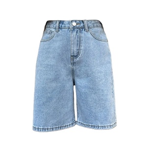 Shorts en jean pour femmes Summer Vintage Streetwear Female High Waist Wide Leg Straight Short Pants Solid Color Ladies Jean Shorts 2025 - Product Image 2