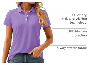 T-shirt décontracté et sportif en jersey tricoté respirant à manches courtes de couleur unie pour femme - Noir - Product Image 6