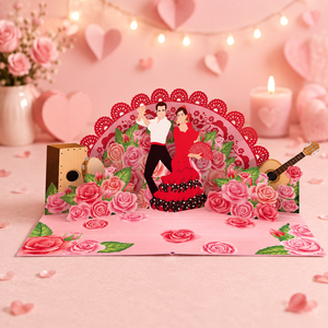 Carte pop-up 3D couple dansant, design Saint-Valentin, faite à la main, amour, Italie, cartes de vœux pour la Saint-Valentin - Product Image 1