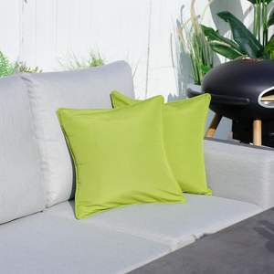 Set of 2 16.54\" X 16.54\" <b>Outdoor</b> Patio Green <b>Throw</b> Pillows Durable Polyester Fabric - Product Image 2