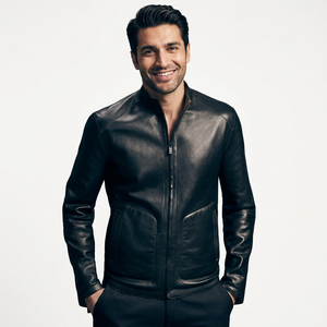 Veste en cuir véritable pour homme, coupe ajustée, design chic et polyvalent, avec des caractéristiques imperméables et respirantes, pour l'hiver. - Product Image 6