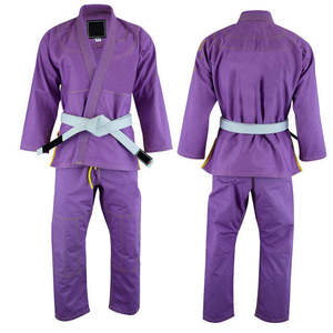 Uniforme de Karate Morado al por Mayor, Kimono de Grappling con Costuras Premium, Traje de Entrenamiento de Artes Marciales con Cinturón, OEM 100% Algodón - Product Image 1