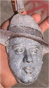 Colgante Personalizado con Diamantes Moissanite VVS, Plata de Ley S925, Estilo Hip Hop, Regalo de Halloween, Joyería con Diseño 3D - Product Image 2