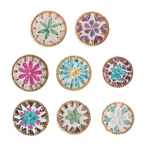 Assiette en rotin écologique TUYET DUNG, design floral classique, tissée à la main, décoration et cadeau de fête, fabriqué au Vietnam - Product Image 2