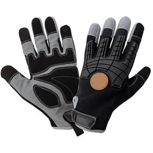Premium <b>Synthetic</b> <b>Leather</b> Amara Palm Aramid Fiber Inner Liner Hot Rod Style Performance Mechanics Safety Gloves - Product Image 5