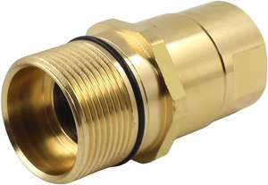 Raccord rapide hydraulique NPT1'' en laiton forgé à tête ronde avec écrou à oreilles pour remorque benne - Product Image 4