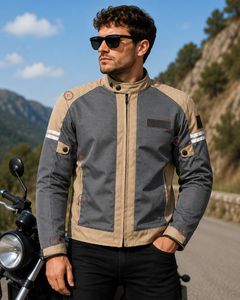 Giacca da Moto da Uomo a Blocchi di Colore, Antivento, in Poliestere, a Maniche Lunghe, per Adulti, per Tutte le Stagioni, Abbigliamento da Strada - Product Image 2