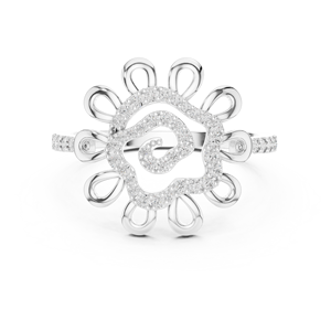 แหวนมอสซาไนต์ลายดอกไม้หรูหรา เงิน 925 / ทองคำขาว 14k |   แหวนแฟชั่นสำหรับงานปาร์ตี้ของผู้หญิงที่สง่างาม |   OEM ODM เครื่องประดับชั้นดี - Product Image 1