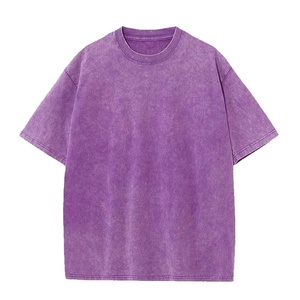 Streetwear personnalisé 100% coton surdimensionné acide Vintage lavé noir T-Shirts nouveau Design Logo avant grande taille respirant - Product Image 2