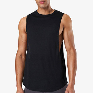 Débardeur de sport ajusté et respirant 100 % coton pour homme, côtelé, idéal pour la course et la gym - Product Image 1