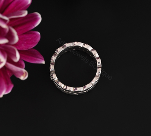 Diamond Eternity Band 0.50 Ct Natural Diamonds Vintage Leaf Design Wedding Band Stackable Anniversary <b>Ring</b> Elegant Fine Jewelry - Product Image 2