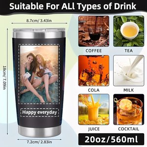 Stainless Steel Tumbler 20oz Double Wall <b>Insulated</b> Portable Travel <b>Cup</b> With Colorful Tree Design - Product Image 6