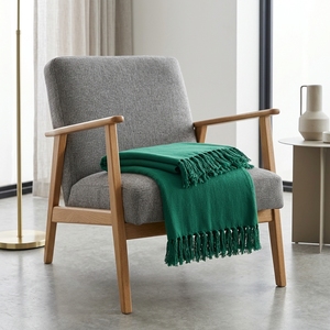 Plain Throw Green Woven Soft Fabric Solid Long Lightweight Decorative Throw <b>Blanket</b> Home Textile Scarves <b>Shawls</b> Sofa Bed Coverle - Product Image 4