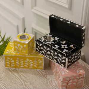 Brûleur d'encens moderne personnalisable en os incrusté, durable, directement de l'usine, spécial Ramadan, pour Oud et Agarwood d'Inde - Product Image 3