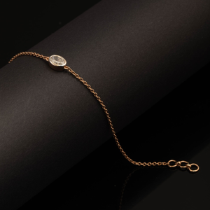 Bracelet en or jaune 14 carats avec diamants poire de 0,94 carats, style classique délicat, bijou raffiné - Product Image 1