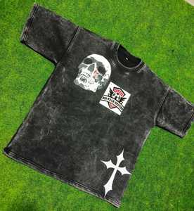 Venta al por mayor de los hombres de peso pesado personalizado de color sólido Vintage Camiseta 100% algodón hombro caído Oversize High Street Style secado rápido - Product Image 1