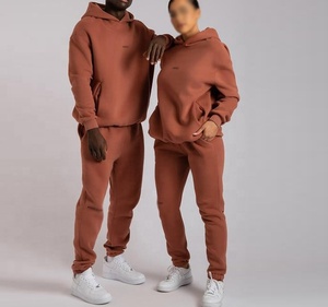 ชุดวอร์มมีฮู้ด2ชิ้นสำหรับผู้ชายและผู้หญิง,ชุดวอร์มมีฮู้ดแบบเรียบหนาไซส์ใหญ่พิเศษสำหรับฤดูใบไม้ร่วงและฤดูหนาวแบบกำหนดเอง - Product Image 5