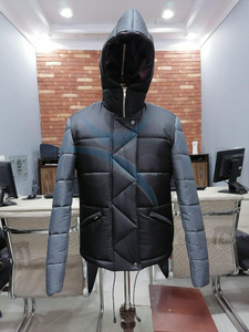 ORCAFITS Chaqueta Acolchada Negra para Hombre con Cuello Alto, Cortavientos, de Poliéster, Abrigo Casual de Invierno con Cremallera, Ajuste Regular, Color Liso - Product Image 4