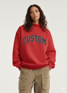 Sudadera de Cuello Alto para Mujer, Otoño, Precio de Fábrica con MOQ Bajo, Poliéster/Algodón, Ligera, Estilo Pullover, Impresión Frontal Personalizada, OEM - Product Image 2