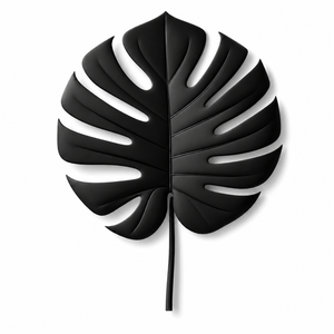 Décoration murale botanique en aluminium noir, style contemporain, écologique, pour anniversaire, salon, chambre à coucher - Product Image 1