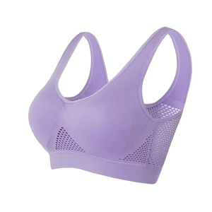 Women's Racerback Sports Bra Solid Color <b>Mesh</b> Breathable Medium Support Yoga Seamless Spandex Polyester Workout <b>Top</b> - Product Image 6