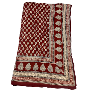 Couette réversible 100 % coton imprimée au bloc de Jaipur, motif floral pigmenté, 300 fils/cm², toutes saisons, pour la maison, l'hôtel, les cadeaux, lit simple - Product Image 1