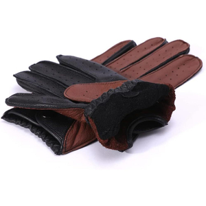 Gants de conduite en cuir bicolore personnalisés en gros – Mitaines de course en cuir véritable de haute qualité – Gants de voiture respirants pour hommes style vintage - Product Image 3
