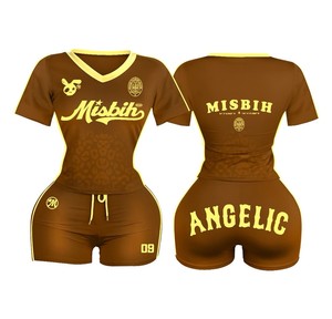 Conjunto de Verano Personalizado de 2 Piezas para Mujer, Camiseta de Algodón Ajustada, Top Corto con Cordón, Camiseta de Manga Corta Raglán y Pantalones Cortos - Product Image 5