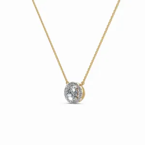 จี้เพชรทรงกลมแบบวงแหวนรอบดวงดาว ประดับเพชรทรงกลม 18K ทองคำขาว 22 เม็ด - Product Image 6