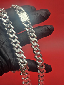 Pulsera de eslabones cubanos Iced Out con moissanita, acabado plateado, engaste pavé, joyería de lujo estilo Hip Hop - Product Image 6