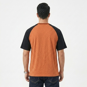 Wholesale Custom Tshirt Soft Heavyweight Breathable Unisex Pocket <b>Raglan</b> Long Sleeve Casual T Shirt men jersey shirt <b>top</b> - Product Image 3