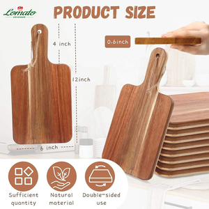 Planche à découper double face en bois d'acacia écologique, antidérapante, pour la cuisine, la préparation des aliments pour bébés, les steaks, le pain, passe au lave-vaisselle - Product Image 3