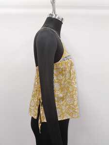Haut sans manches à imprimé floral, bretelles spaghetti, col carré, coupe droite, silhouette trapèze, ourlet droit, bordure en dentelle, printemps-été - Product Image 3