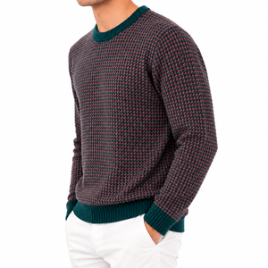 <b>Men's</b> Cotton Shaker-Stitch Sweater Crew Neck <b>Long</b> Sleeve Cotton Blend Winter Casual Wear | OEM ODM Manufacturer Bangladesh - Product Image 1