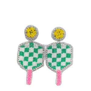Boucles d'oreilles goutte cône de crème glacée en plaqué or perlé coloré fait à la main mignon forme de coeur femmes filles idée cadeau parfaite - Product Image 6