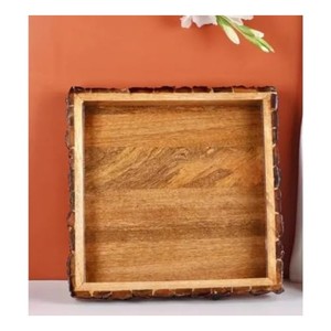 Walnut Wood Square Platter Wholesale | Handcrafted Serving Tray | Moradabad - Product Image 2