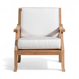 Canapé une place en teck, chaises longues en tissu imperméable, bois massif pour la décoration de la maison et le mobilier de jardin - Product Image 3