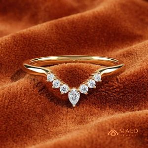 Anillo de Moissanita Chapado en Oro de 18K con Forma de V, Anillo de Boda de Diamantes, Joyería Fina para Mujer, Lujo Estadounidense, Aniversario, Promesa - Product Image 3