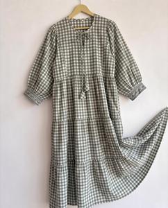 Robe longue décontractée respirante 100 % coton pour le quotidien au printemps, robe midi imprimée florale pour l'été, robe longue bohème imprimée florale - Product Image 1